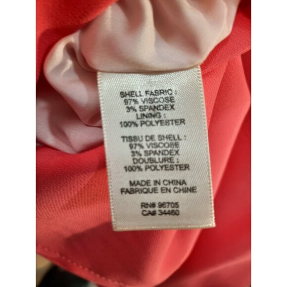Rebecca Taylor Sleeveless Dress Size 4 Coral Pink A Line Knee Length V Neck - Picture 12 of 12